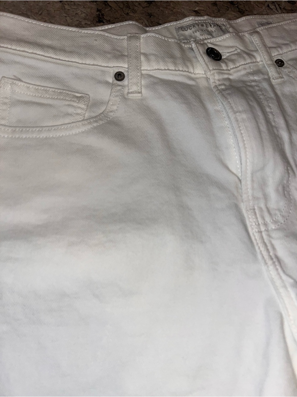 Lucky Brand White Denim Raw-Hem Shorts 90s loose short - Picture 4 of 6